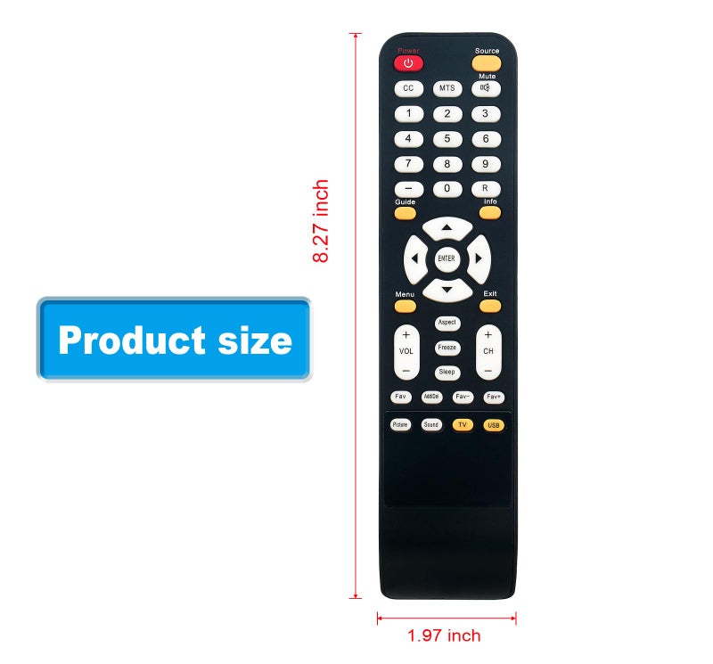 AULCMEET Remote Replacement for UPSTAR TV P250WT P32ETW P32EDT P22EWT P24ES8 P24EWT P26EWT P32EA1 P32EA8 P32EE7 P32ES8 P32ETW P32EWX6 P32EWX P32EWY P39EWX P40EA8 UE1911 UE2220 P40EWX - Image 3